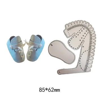 Bebek Ayakkabıları 3D Metal Kesme Ölür Scrapbooking Stencil çocuklar için Kabartma kağıt kartları albümü Zanaat Kesme Die Karbon Çelik Kesim