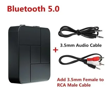 Bluetooth 5 0 Ses Alıcısı Verici AUX RCA 3.5 MM Jack Stereo Müzik Kablosuz Adaptör USB Dongle Araba TV PC İçin Kulaklık