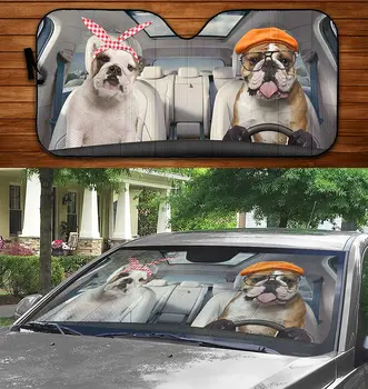 Buldozer Sürüş Bandı Gözlük Köpek Çift Yaz araba güneşliği, Buldozer Araba Pencere güneş örtüsü araç ön camı Dayanıklı Vizör