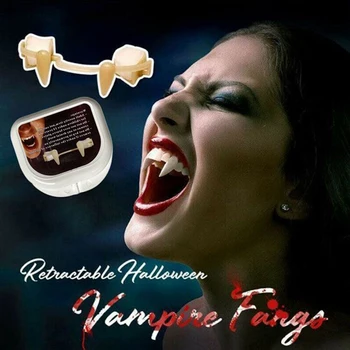 Cadılar bayramı Geri Çekilebilir Dişleri Tatil Parti Masquerade Sahne Zombi Diş Küçük Kaplan Vampir Protez Parantez