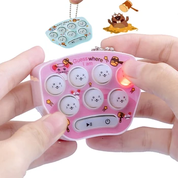 Cep Mini Patlat-a-köstebek Oyun Konsolu Yetişkin Çocuk Ebeveyn-çocuk İnteraktif Eğlence Bulmaca Sevimli Karikatür Oyuncak Anahtarlık ile XPY
