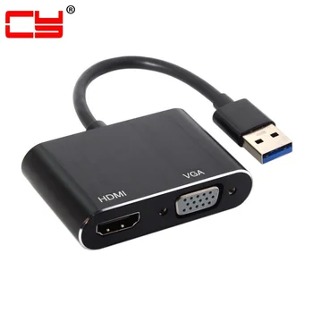Chenyang HDMI ve VGA HDTV USB 3.0 ve 2.0 Dönüştürücü Adaptör Kablosu 1080 P Harici Grafik Kartı Windows için