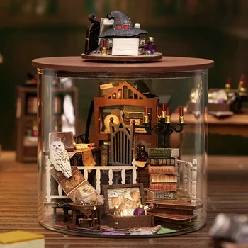 Cutebee DIY Dollhouse Kiti Sihirli Dollhouse 3D Ahşap Bebek Evi Minyatür Bina Mobilya Kitap Evi Villa Oyuncak Kız