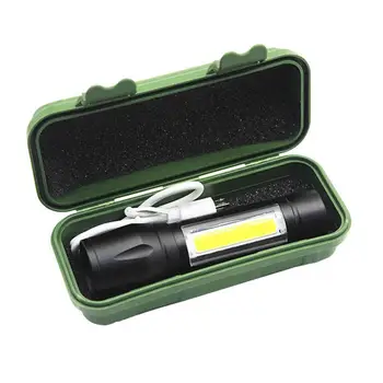 Dahili Pil Q5 Taşınabilir Mini LED el feneri Yakınlaştırma Torch COB Lambası 2000 Lümen Ayarlanabilir Penlight Su Geçirmez Açık