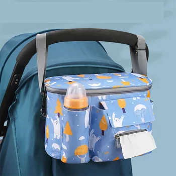 Dayanıklı Bebek Arabası Asılı Çanta Çok Fonksiyonlu Büyük Kapasiteli Depolama Çanta Nem Geçirmez Ve Aşınma-