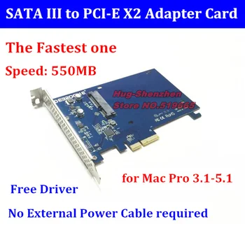 DEBROGLIE DB-2019 En Hızlı Hızlı 500MB PCIE x2 2.5' SATA III SSD Adaptör kartı mac pro 3.1 için-5.1 OSX 10.8-10.15.6
