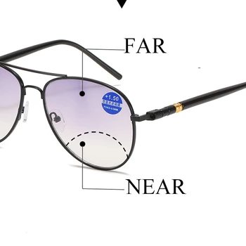 Degrade Lens güneş ilerici Bifokal okuma gözlüğü Anti mavi ışık uzak yakın büyütme Multifokal presbiyopik gözlük 1.5