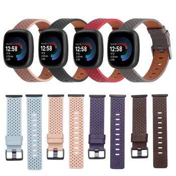 Deri Band Fitbit Versa İçin 4 / Versa 3 Kayış Bilezik Kadın Erkek Watchband Fitbit sense / sense 2 akıllı saat aksesuarları