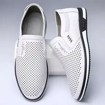 Deri rahat ayakkabılar Rahat Platformu kaymaz Moda Hafif Nefes Yuvarlak Ayak Ayakkabı Loafer'lar Chaussures Hommes