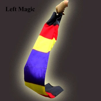 Değişim Renk Eşarp Sihirli hileler Siyah Gökkuşağı İpek Streame Sihirli Hileler magia Sahne Komik sahne Yakın Magie E3061