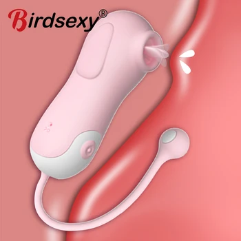 Dil Yalama Vibratör Titreşimli Yumurta İle 2 in 1 G-spot Klitoris Stimülatörü Meme Klitoris Yalama Seks Oyuncakları Kadınlar İçin Yetişkinler 18