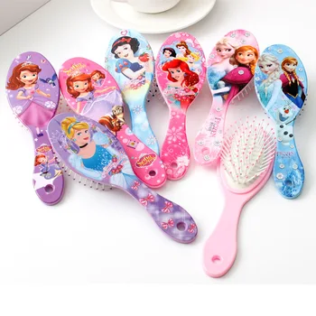 Disney Mickey Dondurulmuş Elsa Anna Prenses Karikatür çocuk Masaj saç fırçaları Bakım Bebek Kız Sevimli Hava Tarak çocuk oyuncakları Hediye