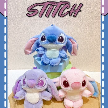 Disney peluş oyuncaklar Lilo ve Stitch Anime Doldurulmuş Oyuncaklar Çocuk Tatlı Pembe Dikiş Peluş Bebek Kız Kawaii Yılbaşı Hediyeleri Anahtarlık