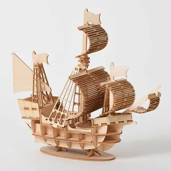 DIY Yelkenli Gemi Oyuncaklar 3D Ahşap Bulmaca Oyuncak Montaj Modeli Ahşap El Sanatları Kitleri Masa Dekorasyon Çocuklar Çocuklar için