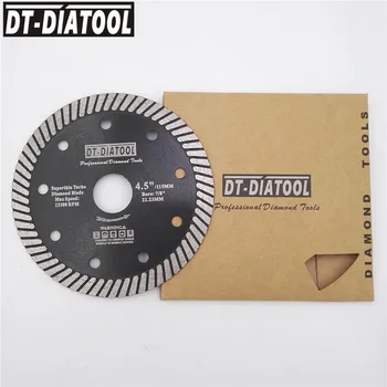 DT-DIATOOL 5 adet Çapı 115mm / 4.5 İnç Elmas Sıcak Preslenmiş Süper İnce Turbo Testere Bıçakları Seramik / karo Mermer Granit Kesme Diski