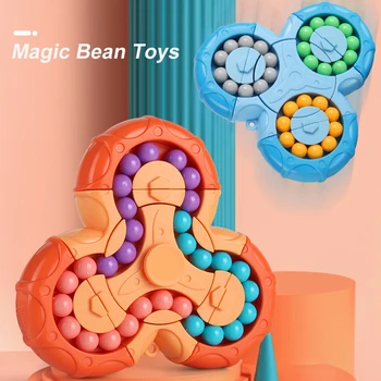 Dönen Büyülü Fasulye Küp Parmak Oyuncak Çocuk Bulmacaları Yaratıcı Eğitim Oyunu Fidget Spinners Stres Giderici çocuk Oyuncakları
