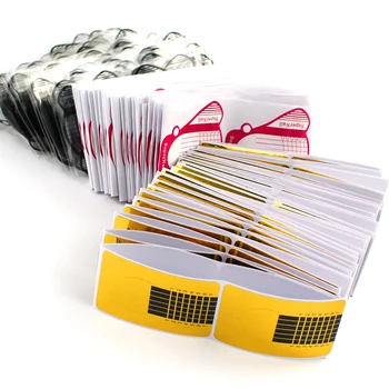 ERUIKA 20 adet / 100 adet Tırnak Formu tırnak jeli Uzatma Sticker Oval Şekil Kendinden Yapışkanlı Akrilik Kaymak Oje Kılavuzu İpuçları