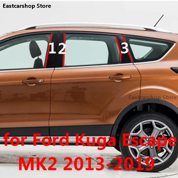 Ford Kuga Escape Mk2 2019 2018 2017 Araba Kapı Merkezi Pencere Orta Sütun Trim Dekorasyon Şerit PC B C Pillar 2016 2013 2015