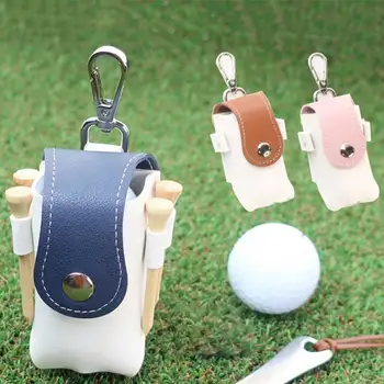 Golf Topu saklama çantası PU Deri Taşınabilir Küçük Kese Kapalı Açık Bahçe Cep Konteyner Paketi Hediyeler Yeni Başlayanlar için