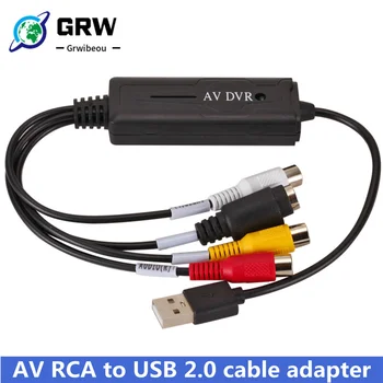 GRWIBEOU AV RCA USB 2.0 kablosu adaptörü dönüştürücü Ses Video Yakalama Kartı Adaptörü PC Kabloları TV DVD VHS yakalama cihazı