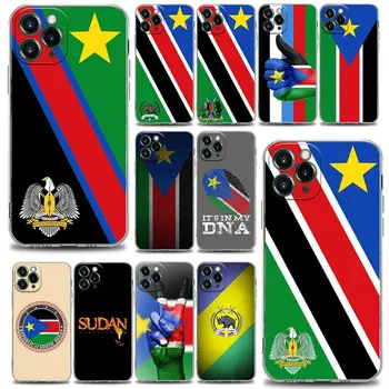 Güney Sudan Bayrağı Temizle Telefon Kılıfı için Apple iPhone 11 12 13 Pro Max 7 8 SE XR XS Max 5 6 6s Artı Durumda Yumuşak Silikon Kapak Fundas