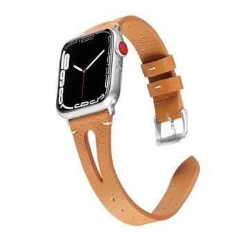 Hakiki Deri kayış apple saat bandı 45mm 41mm 44mm 40mm 42mm 38mm watchband iwatch 7/6/5 / SE/4/3/2 bileklik bileklik