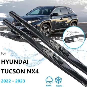 Hyundai Tucson için NX4 2022 2023 Çerçevesiz Kış Silecekleri Ön Cam Ön Cam Kauçuk Kesici Araba Yedek