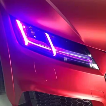 Icedrıver AUDİ TT TTS için DRL RGB renkli LED panoları 2015-2019 gündüz farları Kırmızı Mavi RGBW Şeytan Göz aydınlatma ampülleri
