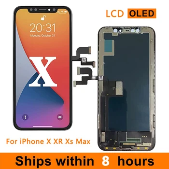 Iphone X XR Xs Max lcd ekran Ekran 3DTouch Orijinal OLED esnek Sıvı Retina HD ekran Meclisi Değiştirme Su Geçirmez
