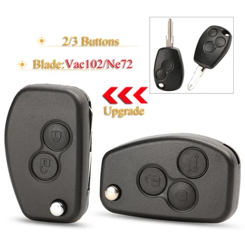 jingyuqin 2/3 Düğmeler Modifiye katlanır araba anahtarı Kabuk renault kılıfı duster Logan Fluence Clio Kangoo Sandero VAC102 / NE72 Bıçak