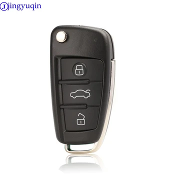 jingyuqin 3 Düğme Katlanır Uzaktan katlanır araba anahtar kovanı Fob Audi A2 A3 A4 A6 A6L A8 Q7 TT Anahtar Fob Vaka Değiştirme