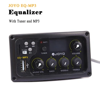 JOYO EQ-MP3 Akustik Gitar Ekolayzer 3-band EQ Pickup MP3 ve Tuner Fonksiyonu ile lcd ekran Bas Orta Tiz Volune Ayarlamak