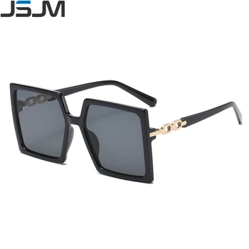 JSJM Yeni Moda Büyük Çerçeve Kare Güneş Kadınlar Marka Tasarımcısı Boy Gözlükleri UV400 Koruma Eyewears Gafas De Sol
