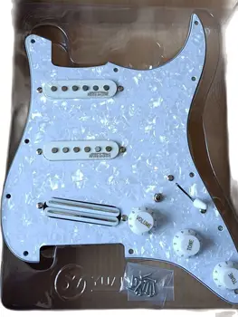 Kablolu SSS Gitar Pickguard Wilkinson WVS Alnico Beyaz Mini Humbucker Pickup Seti 7 Yollu Anahtarı Strat Gitar Kaynak Kablo Demeti