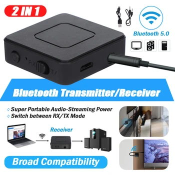 Kablosuz av alıcısı-vericisi Alıcı Bluetooth uyumlu 5.0 3.5 mm AUX Jack Dahili Pil Kablosuz Müzik Ses Adaptörü için Araba PC TV