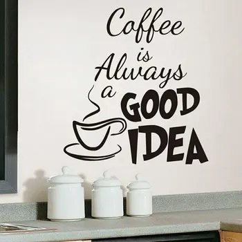 Kahve Her Zaman Iyi Bir Zaman Tırnaklar Duvar Sticker Vinil Sanat Iç Dekor Cafe Shop Mutfak Çıkartmaları Cafe Fincan Çıkarılabilir Duvar 3D02