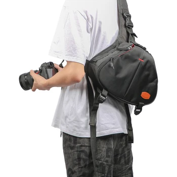 Kamera Çantaları Taşınabilir Profesyonel omuzdan askili çanta yağmur kılıfı ile Canon Sony Panasonic SLR Lens Tripod Erkekler İçin Açık Seyahat