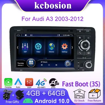 Kcbosıon 2 Din Android 10 Araba Radyo Audi A3 8P 2003-2012 S3 2006-2012 RS3 2011 Carplay Autoradio Multimedya DVD Oynatıcı DSP