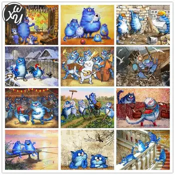 Kedi Elmas Sanat Kitleri Yetişkinler için Hayvan Elmas Boyama Aksesuarları Elmas Nakış Elmas Mozaik Sanatı Çapraz Dikiş Dekor için