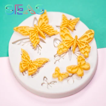 Kelebek Kalıp Silikon Pişirme Aksesuarları 3D DIY Şeker Zanaat Çikolata Kesici Kalıp Fondan Kek Dekorasyon Aracı