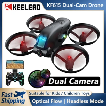 KF615 RC Drone ile 4K Çift Kamera 2.4 G WiFi FPV Optik Akış Konumlandırma Quadcopter Çocuk Helikopter Oyuncak Mini Drone Hediye için Çocuk