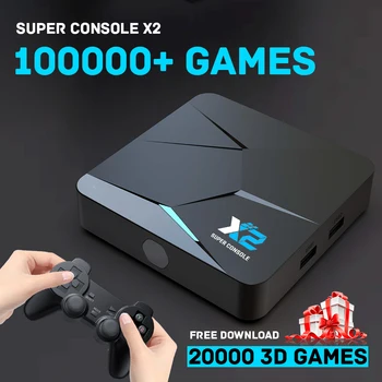 KinHank Süper Konsolu X2 4K Taşınabilir video oyunu Konsolları 100000 Retro Oyunları 70 Emulator PSP / PS1 / Sega Saturn Kontrolörleri İle