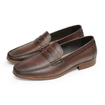 Klasik Moda Erkek Loafer'lar Lüks Gerçek İnek Deri Kaliteli Nefes Rahat sürüş ayakkabısı Yumuşak Deri Siyah Ofis Ayakkabı