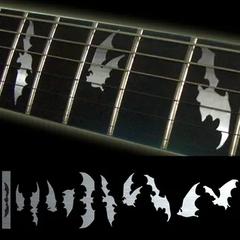 Klavye İşaretleyiciler Kakma Sticker Çıkartmaları Gitar ve Bas Yarasa Kanat Metalik