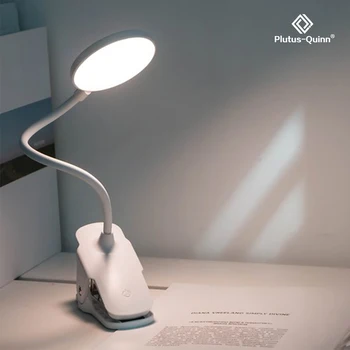 Klip LED masa lambası Dokunmatik 3 Renk Karartma Göz Koruması Gece Lambası Masaüstü USB Şarj Edilebilir Çalışma Odası Başucu masa lambaları