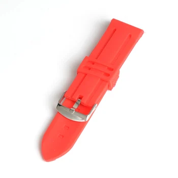 Kordonlu saat Erkekler Kadınlar 24mm Kırmızı Silikon saat kayışı kız kadınlar için öğrenci spor saat bandı