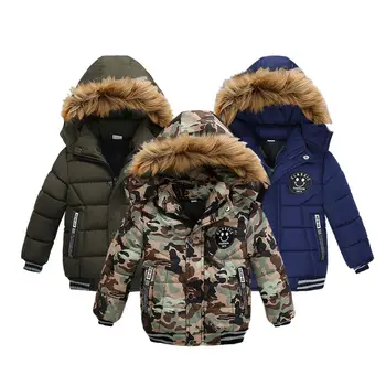 Kış Erkek Mont Çocuklar Fermuar Ceketler Erkek Kalın Kapşonlu Kış Ceket Yüksek Kaliteli Çocuk Giyim Çocuk Giysileri 2-6 yıl