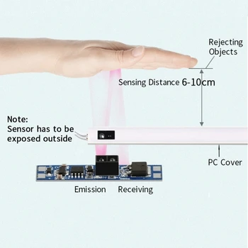 LED sensör anahtarı yakınlık kısa distance12V 24V 8A dolap Lineer şerit alüminyum profil ır sensörleri El süpürme anahtarı
