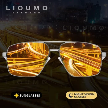 LIOUMO Akıllı Fotokromik Güneş Gözlüğü Erkekler Polarize Gece görüş gözlüğü Kadın Parlama Önleyici sürüş gözlükleri UV400 gafas de sol