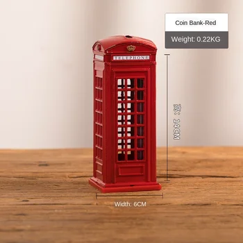 Londra telefon kulübesi kumbara kumbara kumbara kırmızı metal telefon kulübesi kutusu CY52903